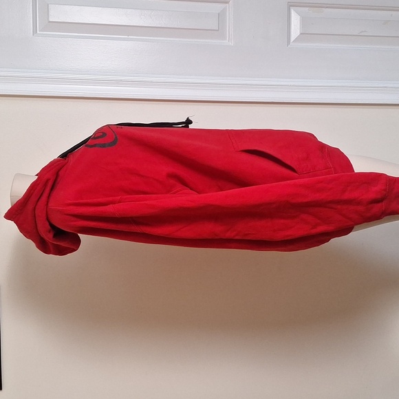 Coca-Cola Casual Sweatshirt Fleece Lined Cotton Red Hoodie Men Large - Picture 3 of 8